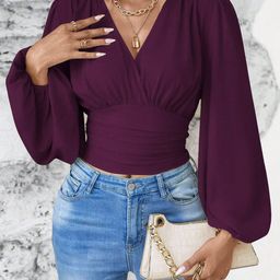 Stylecast X Slyck Puff Sleeve Smocked Crop Top-picture-33
