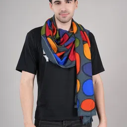 MUFFLY Unisex Woollen Geometric Printed Stole image 4