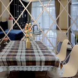 KANUSHI INDUSTRIES Brown Geometric Printed Waterproof 6-Seater Table Cover-image-53