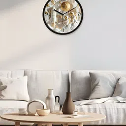 RANDOM Black & White Printed Contemporary Analogue Round Wall Clock image 3
