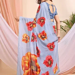 Leelavati Floral Printed Pure Chiffon Saree image 2