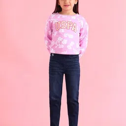 U.S. Polo Assn. Kids Girls Skinny Fit Mid-Rise Light Fade Stretchable Jeans image 3