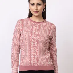 GFO Women Self Design Embellished Woollen Sweater-image-74