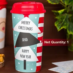 The Zappy Box Red & Green Christmas BPA Free Sipper Water Bottle image 2