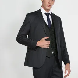 arrow Men Reversible Waistcoat Dobby Three Piece Suit Self Design Suit-picture-23