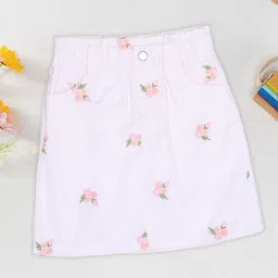 Pantaloons Junior Girls Printed Pure Cotton A-Line Above Knee Length Skirt-picture-47