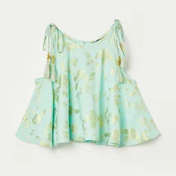 Melange by Lifestyle Girls Floral Printed Tiered Top with Palazzos & With Dupatta image 4