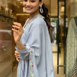 ATOXIC Women Ethnic Motifs Pleated Thread Work Kurta with Trousers & With Dupatta image 2