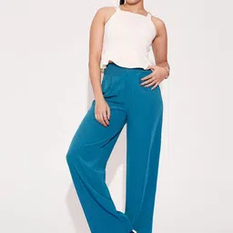 FREAKINS Women Relaxed Straight Leg Loose Fit High-Rise Trousers-picture-15