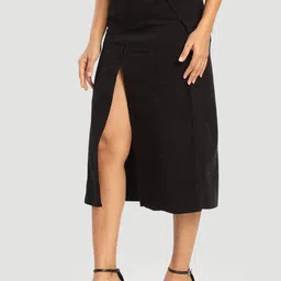Bene Kleed Pure Cotton Straight Skirt With Front Slit image 5