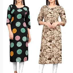 MANTRA DESIGNER Women Pack Of 2 Multicoloured Crepe Kurtas-picture-17