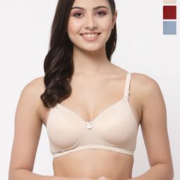 College Girl Pack Of 3 Full Coverage Seamless Lightly Padded T-shirt Bra-picture-3