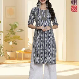 HERE&NOW Women Pack of 3 Geometric Printed Daily Straight Kurtas-picture-16