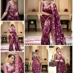 Demure Clothing Co Ethnic Motifs Zari Art Silk Handloom Banarasi Saree-picture-20