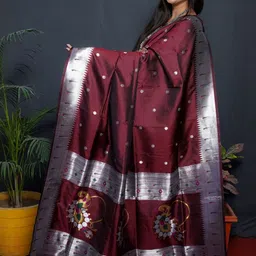 Vastravatika Woven Design Zari Art Silk Handloom Paithani Saree image 3