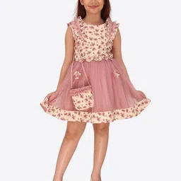 CUTECUMBER Floral Print Applique Jacquard Fit & Flare Dress image 3