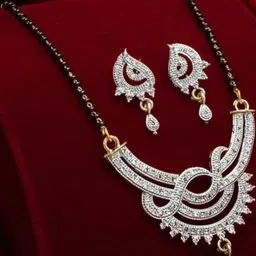 Shree Maruti Artificial Stones Studded Mangalsutra With Earrings image 1