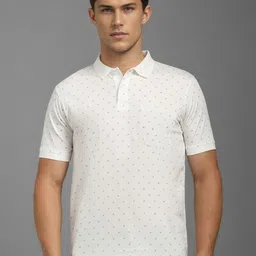 Louis Philippe Men Polka Dots Printed Polo Collar Cotton T-shirt-picture-24