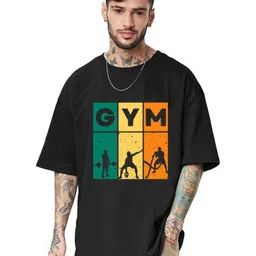 f Gallery Men Printed Drop-Shoulder Sleeves T-shirt-picture-41