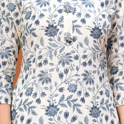 DORIYA Women Floral Printed Regular Kurta with Trousers image 2