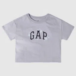 GAP Girls Brand Logo Printed Round Neck Cotton Relaxed Fit T-shirt-picture-31