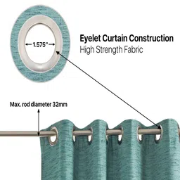 Deco Window Teal Set of 2 Room Darkening Window Curtain image 5