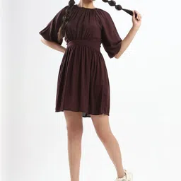 HERE&NOW Women Viscose Rayon Fit and Flare Dresses-picture-20