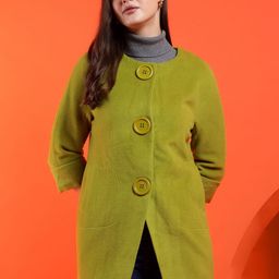 Stylecast X Kotty Women Solid Round Neck Hip-Length Overcoat-picture-32