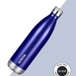 BOROSIL Bolt Blue Stainless Steel Double Wall Vacuum Flask Water Bottle 500 ml image 2