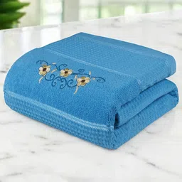 Story@home Turquoise Blue & Brown 1 Printed Cotton 400 GSM Bath Towel-picture-34
