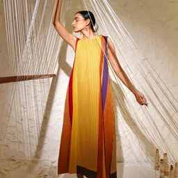 JAYPORE Striped Maxi A-line Dress-picture-41