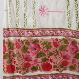 Indo Era Women Floral Printed Regular Thread Work Pure Cotton Kurta with Salwar & With Dupatta image 2