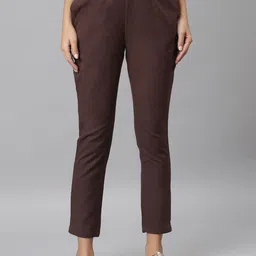 JAIPUR ATTIRE Women Relaxed Mid-Rise Pure Cotton Cigarette Trousers-image-73