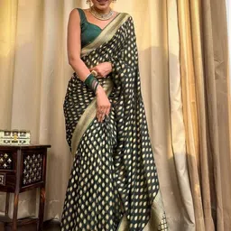 ZIKARAA Woven Design Heavy Work Saree image 5