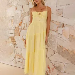 KPOP Women Shoulder Straps Sleeveless Tiered Maxi Dress-picture-32