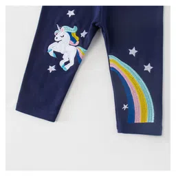 Kookie Kids Full Length Lounge Pant Unicorn Print - Navy Blue image 4