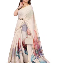 HERE&NOW Floral Zari Silk Blend Saree-picture-20