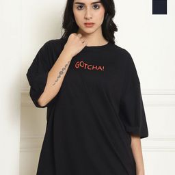 Metronaut Women Typography Pack Of 2 Printed Cotton Oversized T-shirt-picture-8