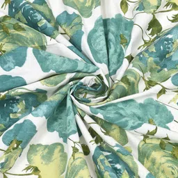 Gulaab Jaipur White & Green Floral 400 TC King Bedsheet with 2 Pillow Covers image 2