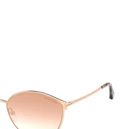 Tom Ford Women Brown Lens & Gold-Toned Oversized Sunglasses with image 4