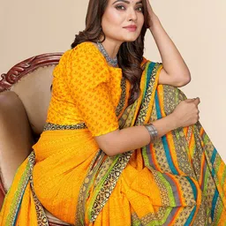 Moda Rapido Floral Poly Georgette Saree image 4