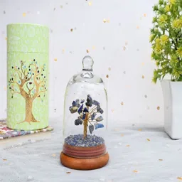 Natriel Transparent & Blue Textured Wish Tree In Glass Dome Showpieces-picture-18