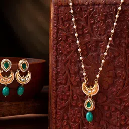 AARSEE OFFICIAL Anti-Tarnish 22KT Gold-Plated Lush Moonlit Pearl Chain Necklace Set-picture-15