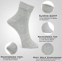 MJE Unisex Pack Of 5 Comfortable Ankle-Length Socks image 3