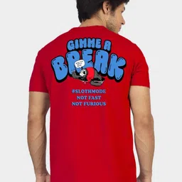 Greylongg Men Typography Printed Applique T-shirt image 4