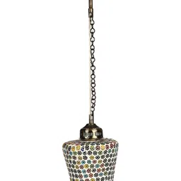 1ST TIME White & Yellow Textured Bell Shaped Ceiling Lamp-picture-19
