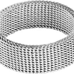 rare one studio Formal & Casual Comfortable Finger Ring For Mens & Boys I Size : 17, Silver Stainless Steel Silver Plated Ring image 3