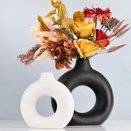 originalceramics Oval Shaped 8+6 Pack of 2 Ceramic Vase image 2