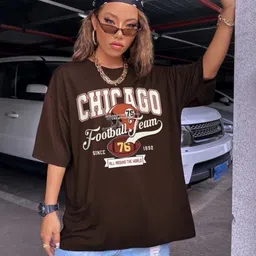Dreambe Women Biker 2 Printed Hooded Applique T-shirt image 2