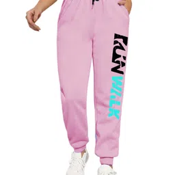 SAAHASAM Women Typography Printed Relaxed Loose Fit Joggers Trousers-picture-12